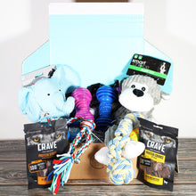 Load image into Gallery viewer, Dog Toys &amp; Treats Gift Box for two
