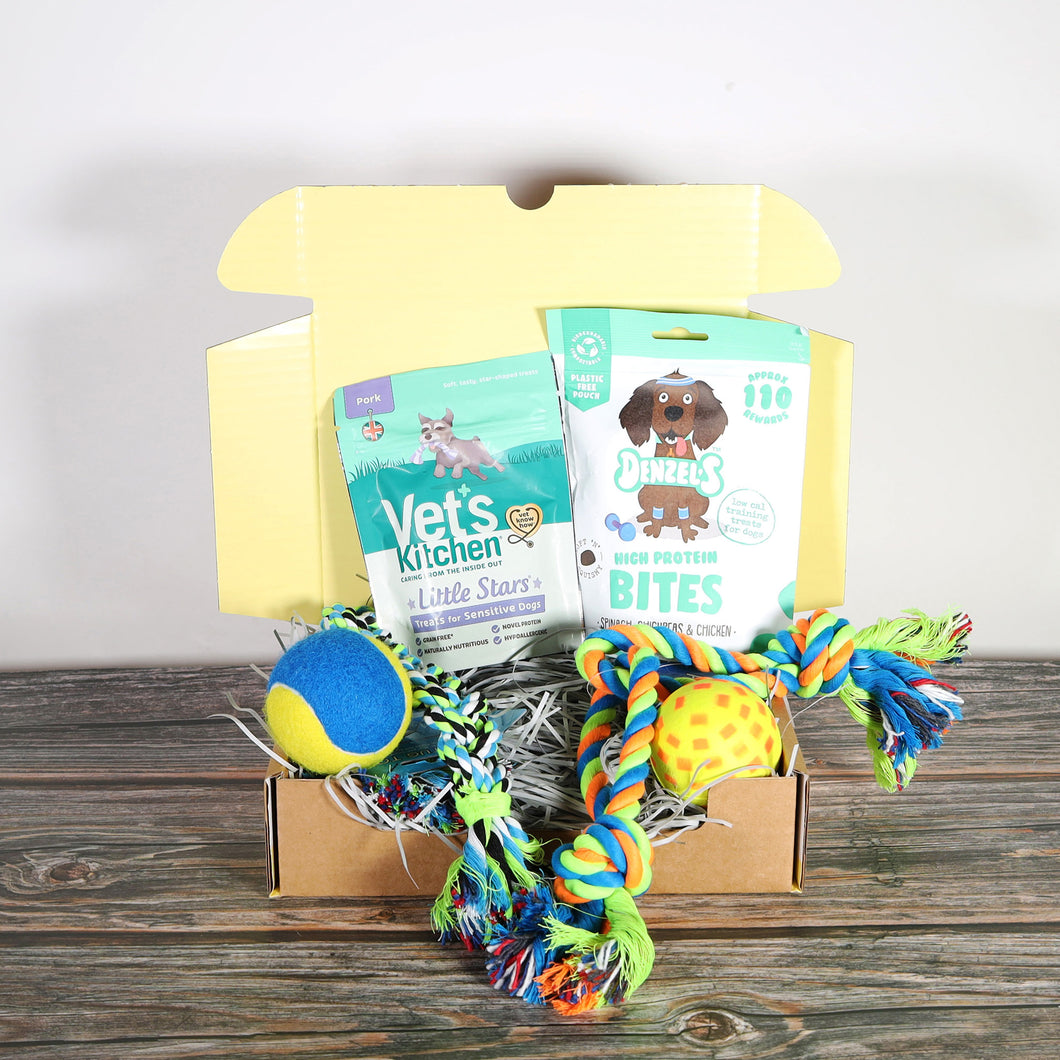 Dog Toys & Treats Gift Box for two